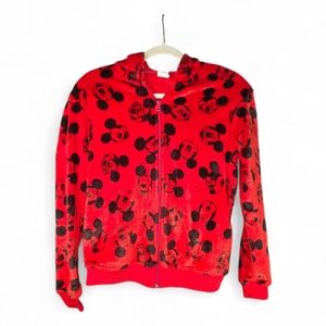 Disney  Mickey Mouse Red 100% Polyester Soft Fleece Full Zip hoodie Kids 3-5